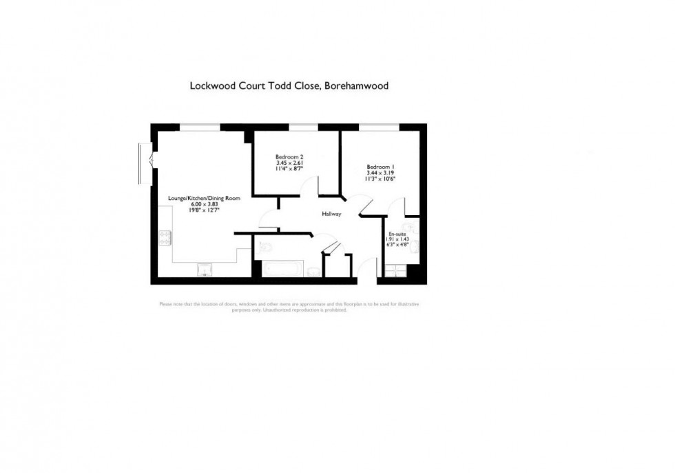 Floorplan for Lockwood Court, Todd Close, Borehamwood