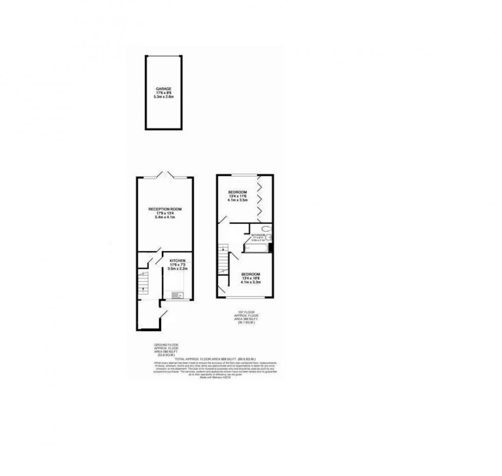 Floorplan for Anthony Road, Borehamwood