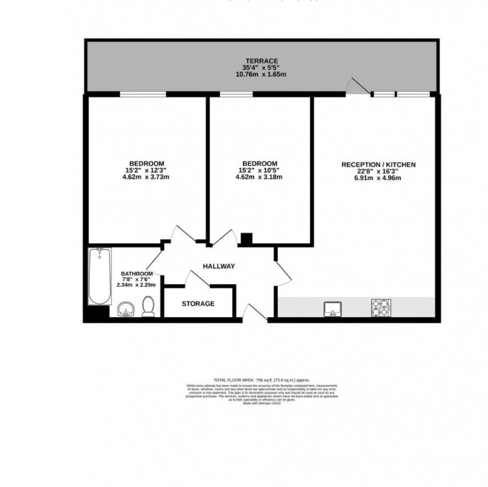 Floorplan for Franklin Court, Brook Road, Borehamwood