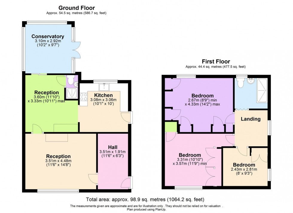 Floorplan for Manor Way, Borehamwood