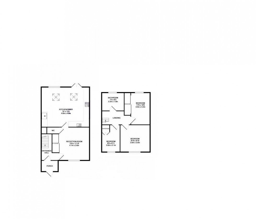 Floorplan for Warenford Way, Borehamwood