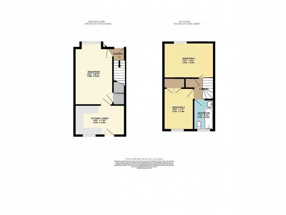 Floorplan for Brampton Terrace, Stapleton Road, Borehamwood